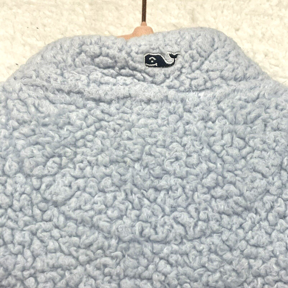 Vineyard Vines Jacket Girls Large Blue Plush Teddy Fleece Full Zip Sherpa Cozy - Picture 7 of 12